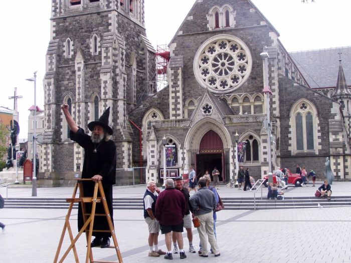 The Wizard in Cathedral Square, Christchurch, New Zealand