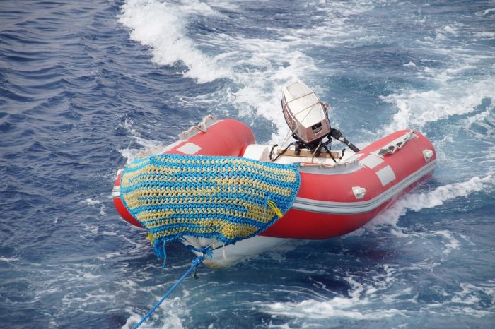 The kind of inflatable boat used to make the crossing