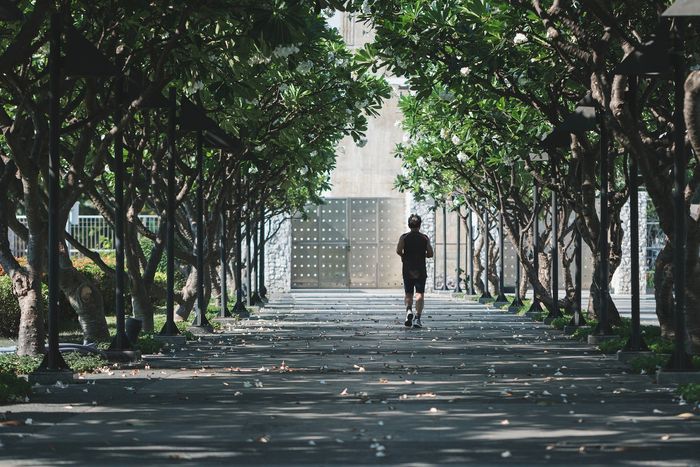 A man getting some exercise outdoors