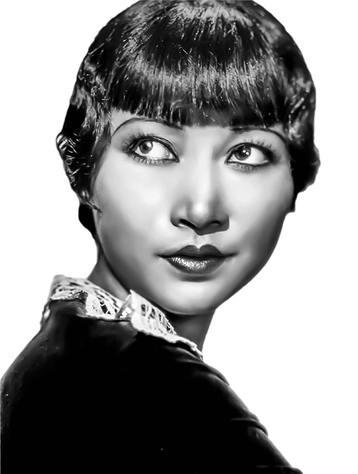 A black and white picture of actress Anna May Wong
